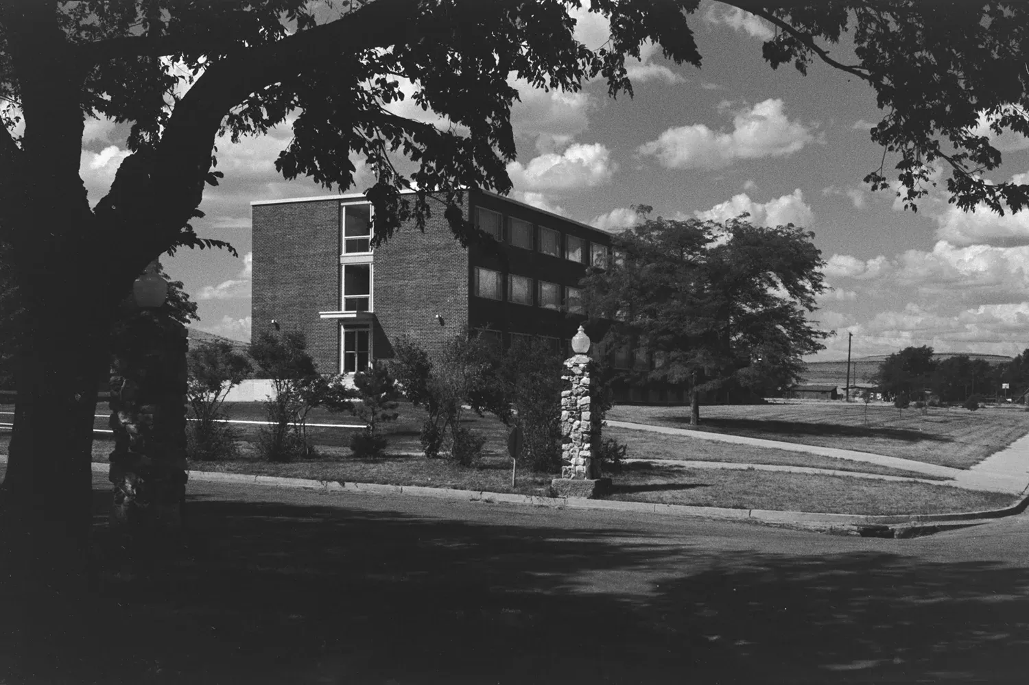 Three story brick residence hall