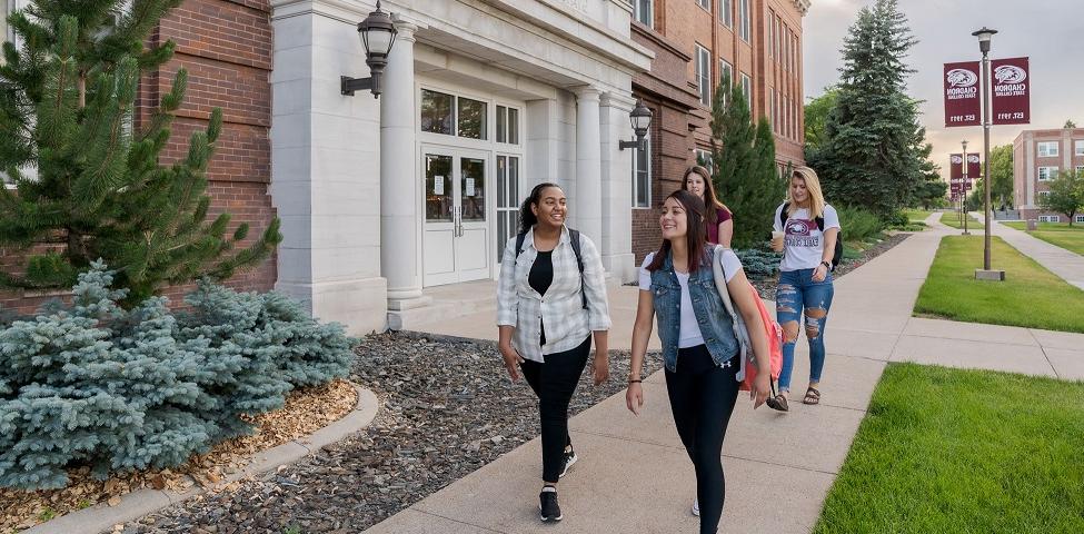 Students walking on campus